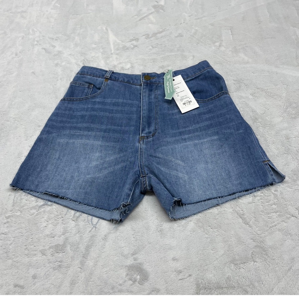 Womens Southern Shirt Denim Shorts Medium Blue Washed High Rise Raw Hem